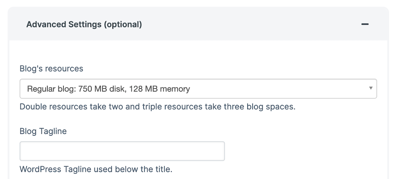 increase blog resources add blog advanced settings