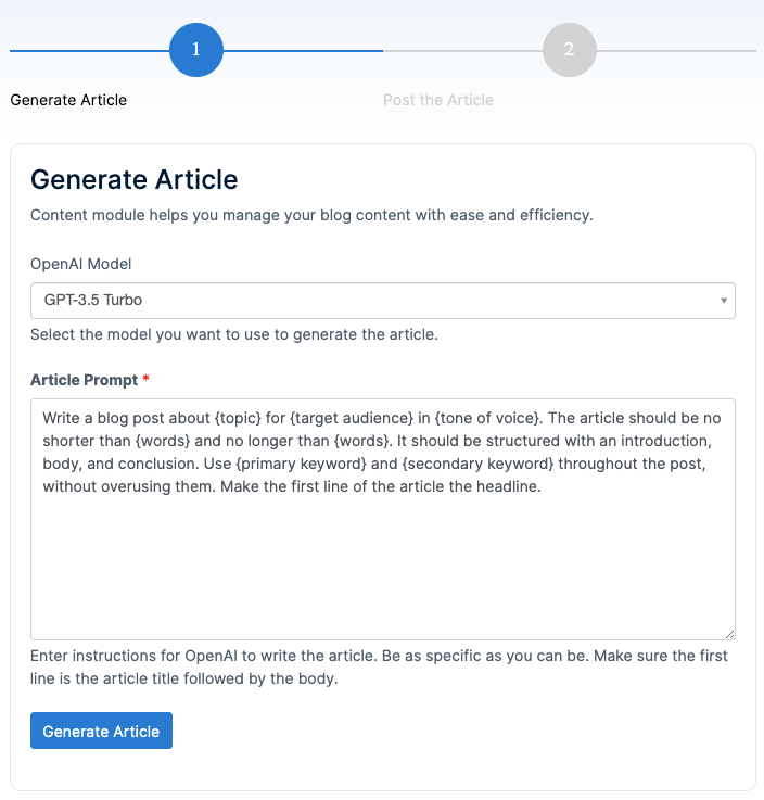 openai integration openai prompt form