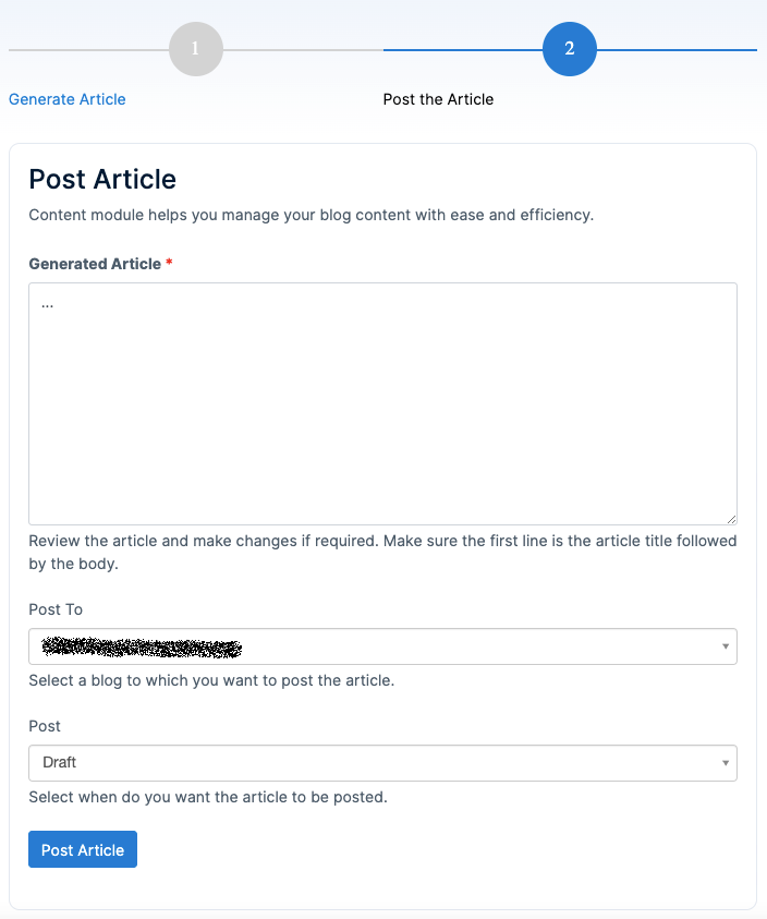 openai integration post to blog final step