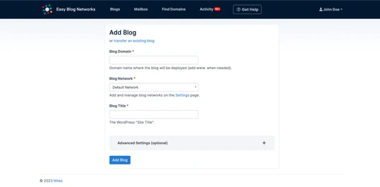 New Blog form